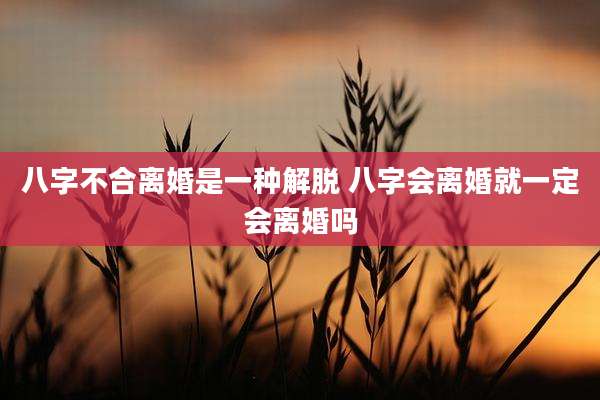 八字不合离婚是一种解脱 八字会离婚就一定会离婚吗
