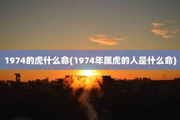 1974的虎什么命(1974年属虎的人是什么命)