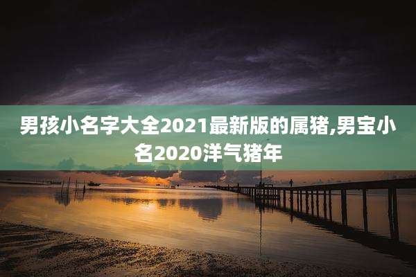 男孩小名字大全2021最新版的属猪,男宝小名2020洋气猪年