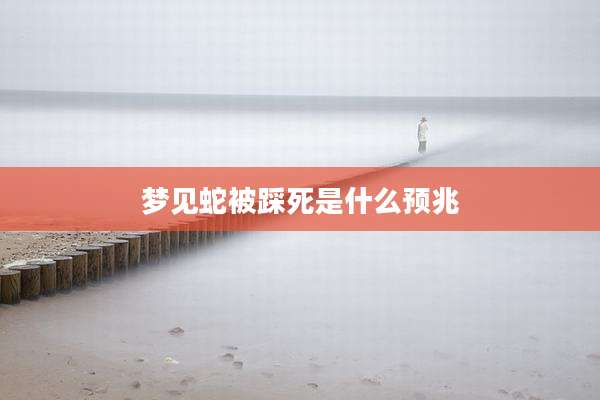梦见蛇被踩死是什么预兆