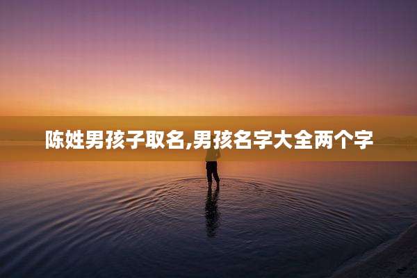 陈姓男孩子取名,男孩名字大全两个字
