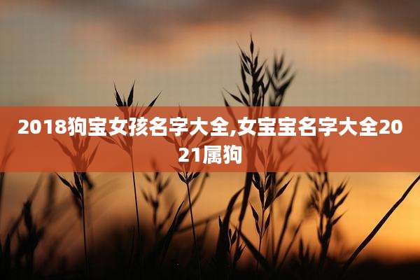 2018狗宝女孩名字大全,女宝宝名字大全2021属狗