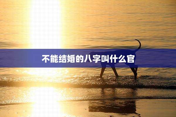 不能结婚的八字叫什么官