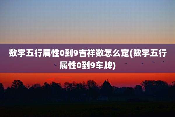 数字五行属性0到9吉祥数怎么定(数字五行属性0到9车牌)
