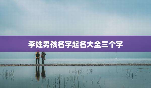 李姓男孩名字起名大全三个字
