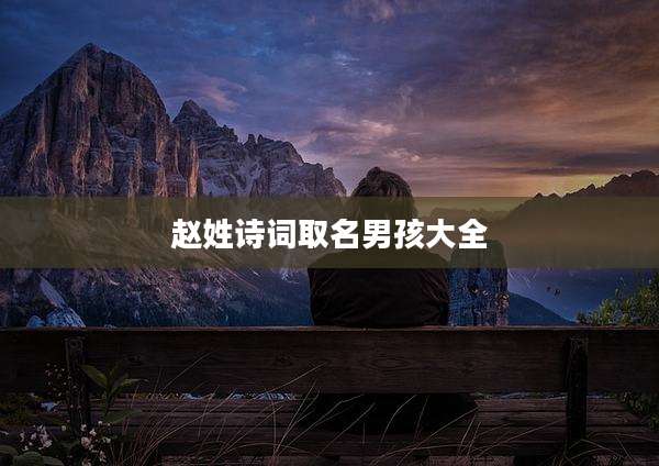 赵姓诗词取名男孩大全