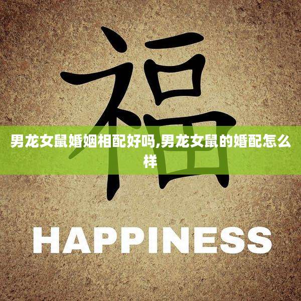男龙女鼠婚姻相配好吗,男龙女鼠的婚配怎么样