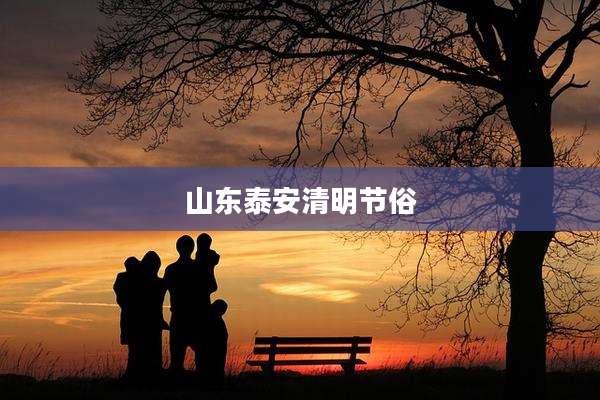山东泰安清明节俗