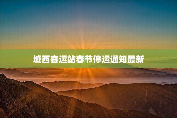 城西客运站春节停运通知最新