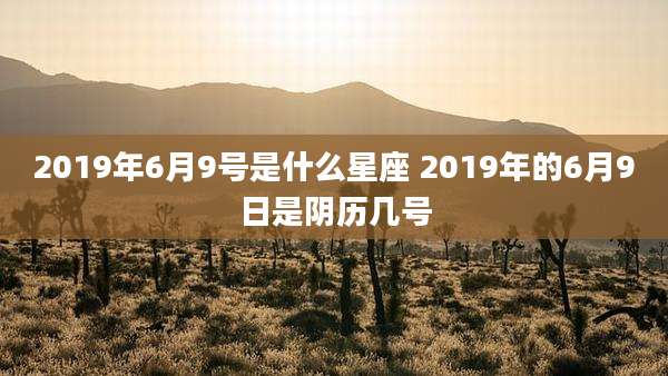 2019年6月9号是什么星座 2019年的6月9日是阴历几号