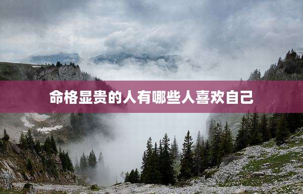 命格显贵的人有哪些人喜欢自己