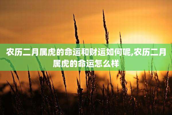 农历二月属虎的命运和财运如何呢,农历二月属虎的命运怎么样