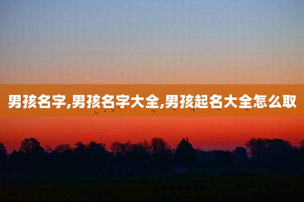 男孩名字,男孩名字大全,男孩起名大全怎么取