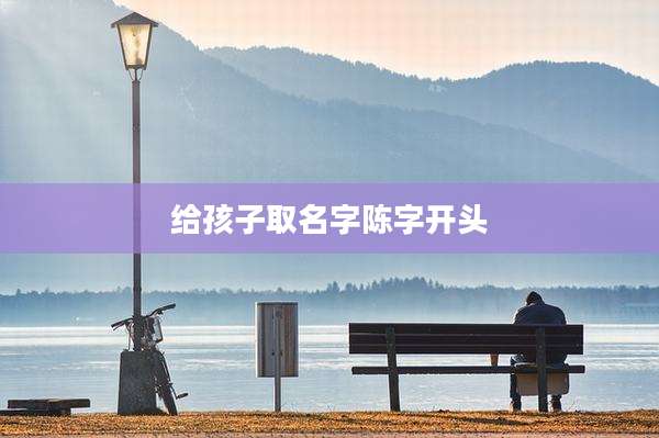 给孩子取名字陈字开头