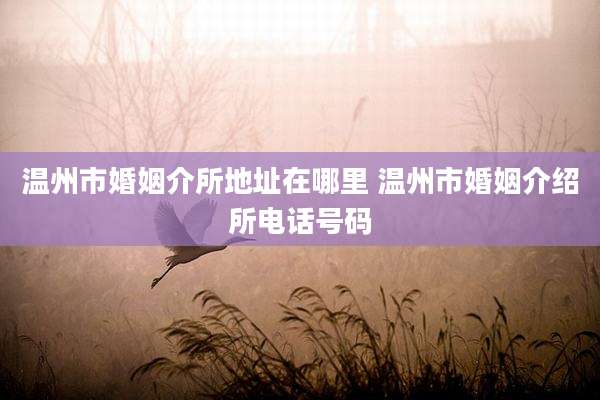 温州市婚姻介所地址在哪里 温州市婚姻介绍所电话号码