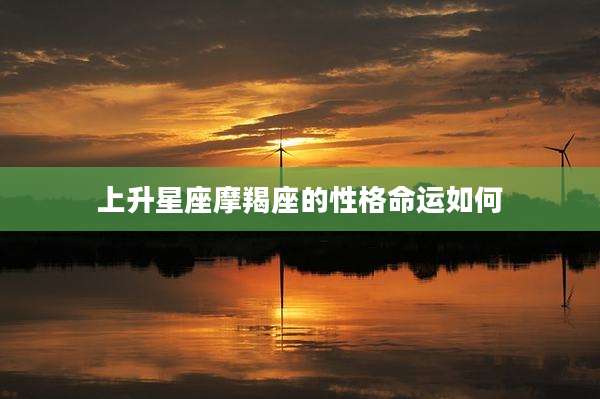 上升星座摩羯座的性格命运如何