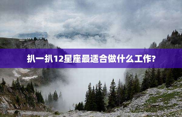 扒一扒12星座最适合做什么工作?