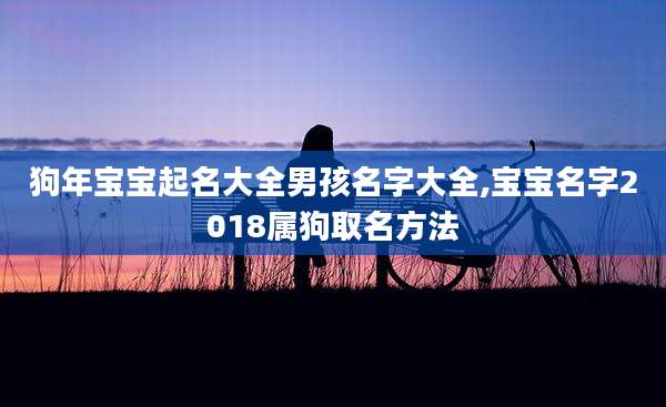 狗年宝宝起名大全男孩名字大全,宝宝名字2018属狗取名方法