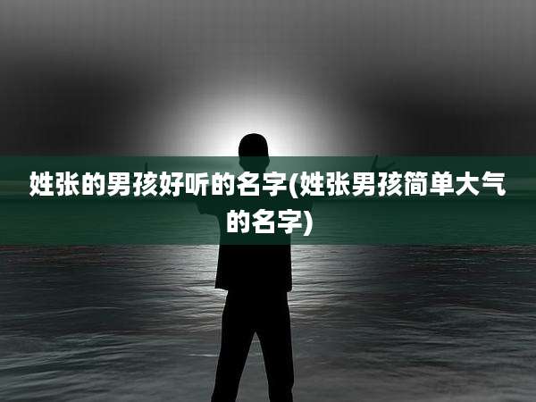 姓张的男孩好听的名字(姓张男孩简单大气的名字)