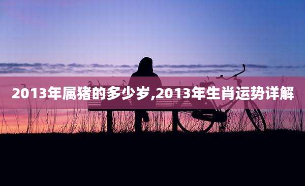 2013年属猪的多少岁,2013年生肖运势详解