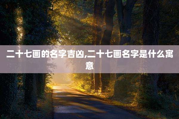 二十七画的名字吉凶,二十七画名字是什么寓意
