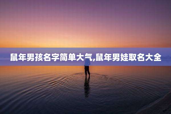 鼠年男孩名字简单大气,鼠年男娃取名大全
