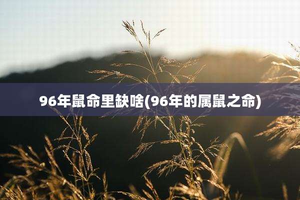 96年鼠命里缺啥(96年的属鼠之命)