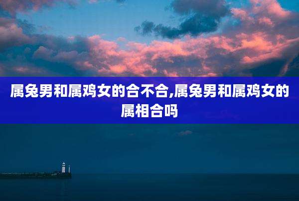 属兔男和属鸡女的合不合,属兔男和属鸡女的属相合吗