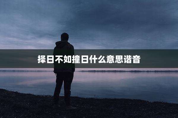 择日不如撞日什么意思谐音