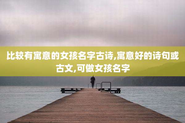 比较有寓意的女孩名字古诗,寓意好的诗句或古文,可做女孩名字