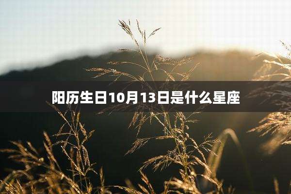 阳历生日10月13日是什么星座