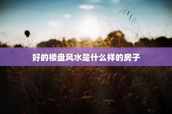 好的楼盘风水是什么样的房子
