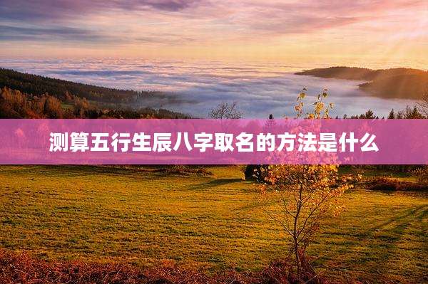 测算五行生辰八字取名的方法是什么