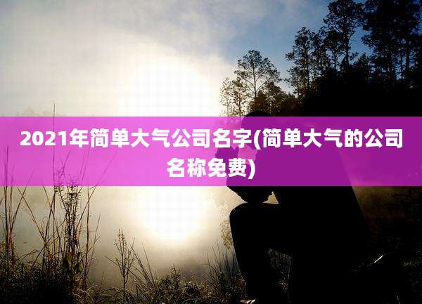 2021年简单大气公司名字(简单大气的公司名称免费)