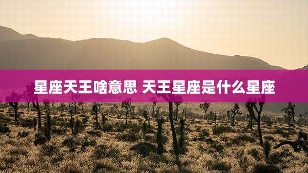 星座天王啥意思 天王星座是什么星座