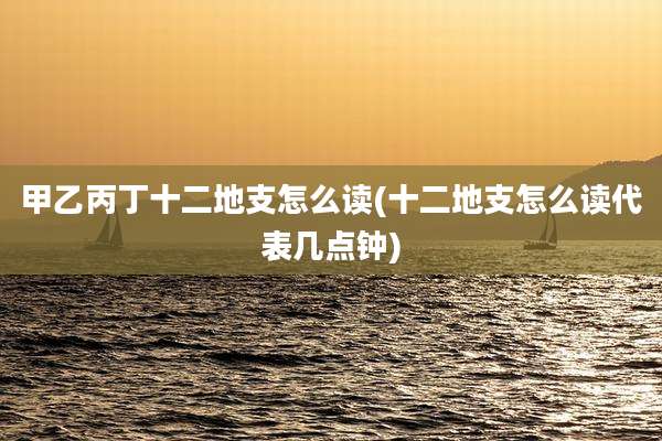 甲乙丙丁十二地支怎么读(十二地支怎么读代表几点钟)