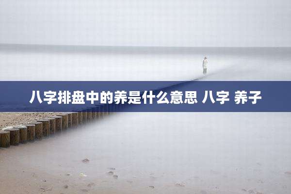 八字排盘中的养是什么意思 八字 养子