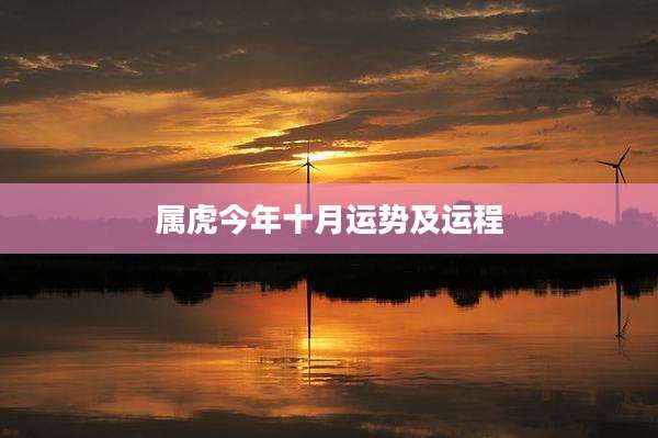 属虎今年十月运势及运程
