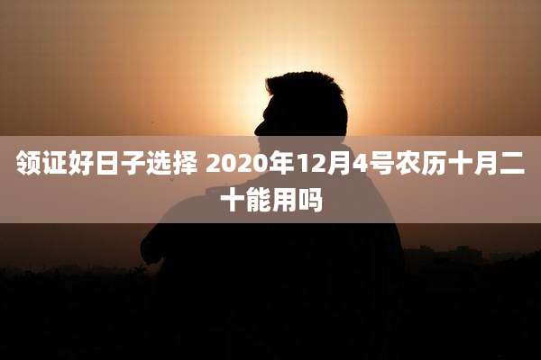领证好日子选择 2020年12月4号农历十月二十能用吗