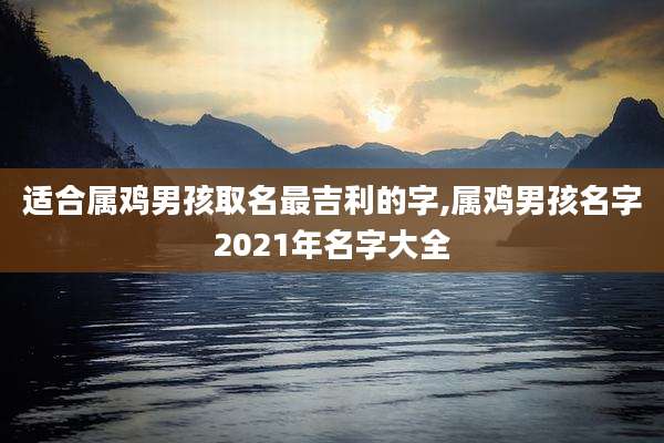 适合属鸡男孩取名最吉利的字,属鸡男孩名字2021年名字大全