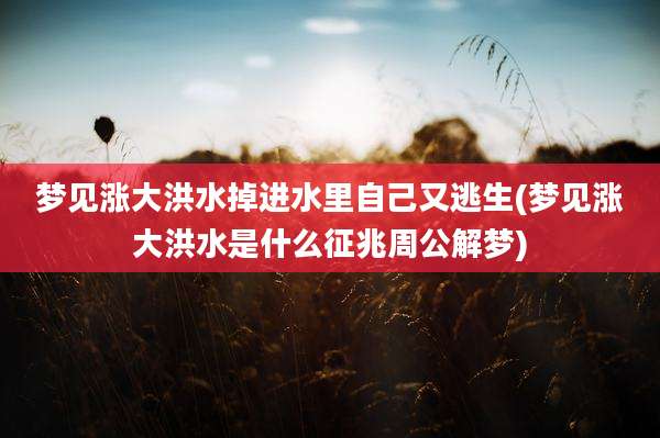 梦见涨大洪水掉进水里自己又逃生(梦见涨大洪水是什么征兆周公解梦)