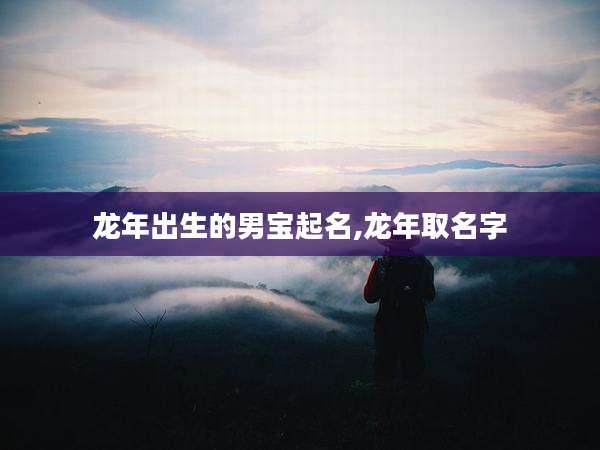 龙年出生的男宝起名,龙年取名字
