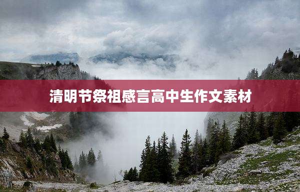 清明节祭祖感言高中生作文素材