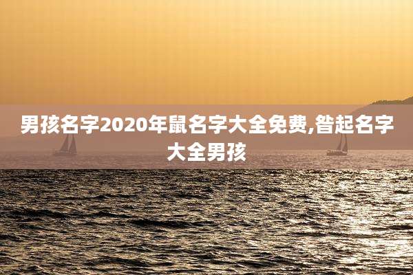 男孩名字2020年鼠名字大全免费,昝起名字大全男孩