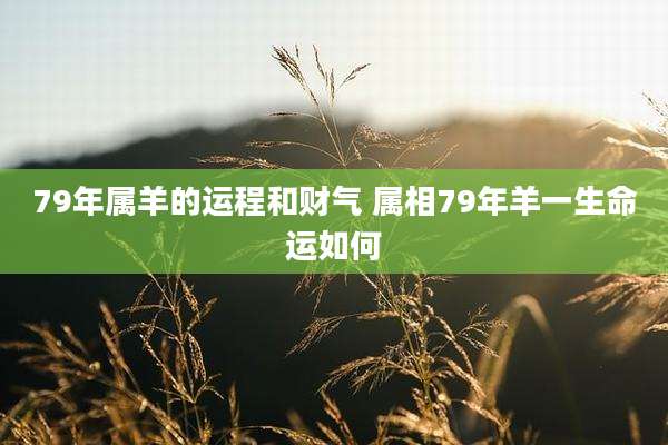 79年属羊的运程和财气 属相79年羊一生命运如何