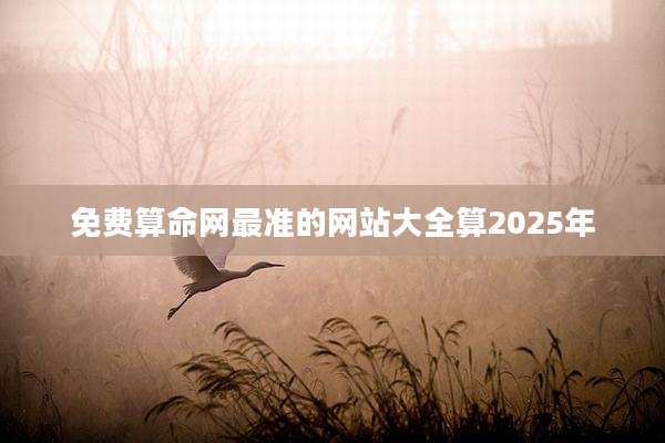 免费算命网最准的网站大全算2025年