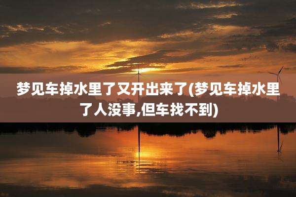梦见车掉水里了又开出来了(梦见车掉水里了人没事,但车找不到)