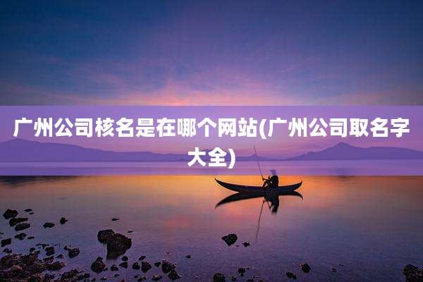 广州公司核名是在哪个网站(广州公司取名字大全)