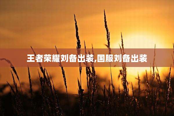 王者荣耀刘备出装,国服刘备出装