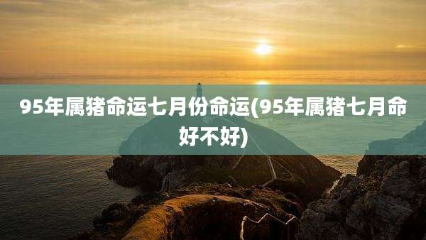 95年属猪命运七月份命运(95年属猪七月命好不好)